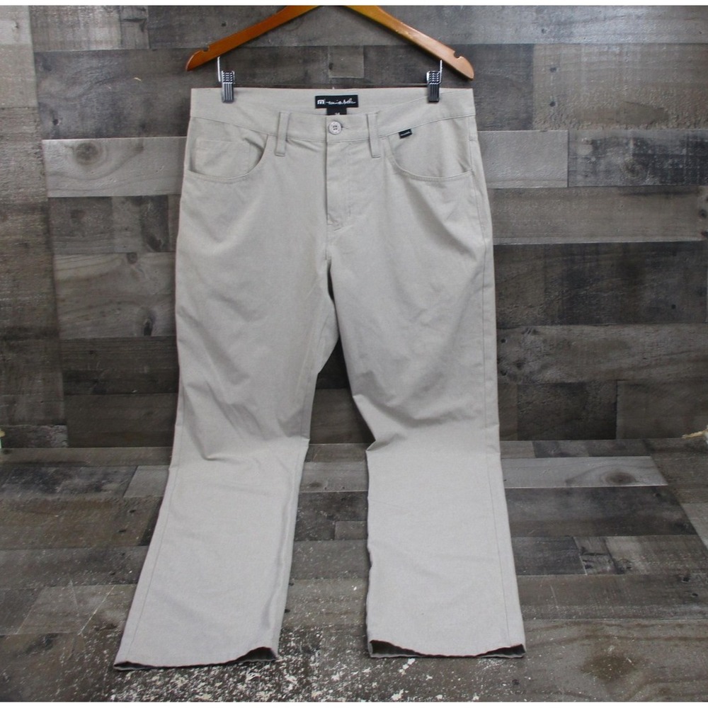 Travis Mathew Pants Mens 34 Beige Stretch Golf Casual 5 Pocket Performance Chino